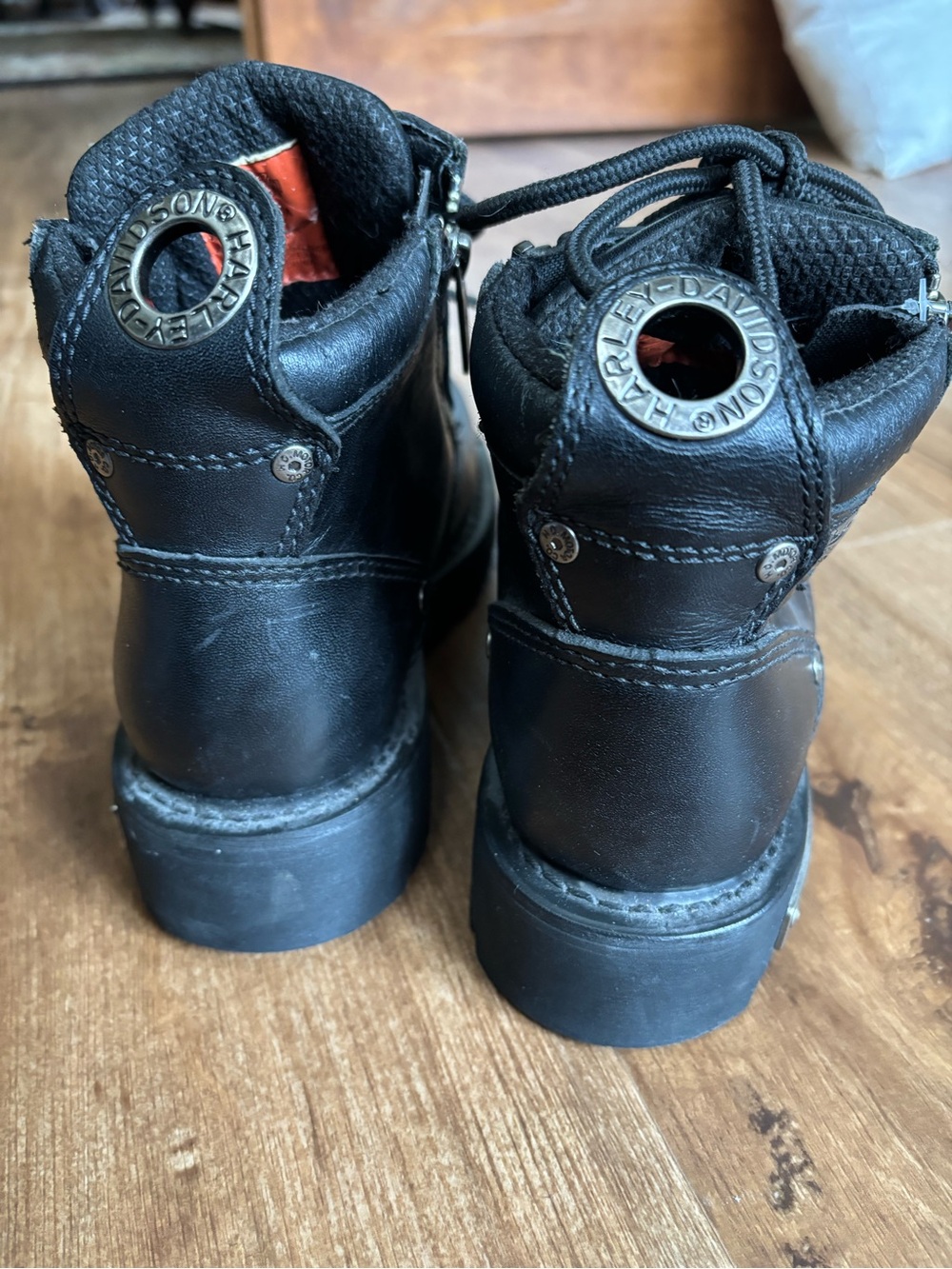 Harley-Davidson Women's Black Leather Motorcycle Boots Sz 7 - Picture 7 of 13